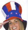 Uncle Sam Velvet Top Hat w/Lightup Stars